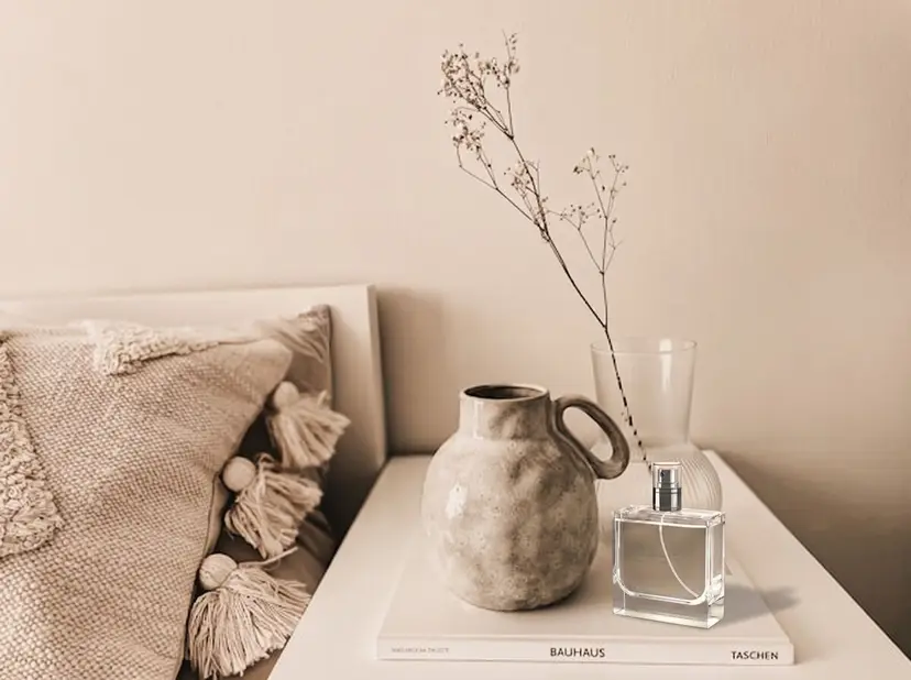 Perfume bottle in a lifestyle scene
